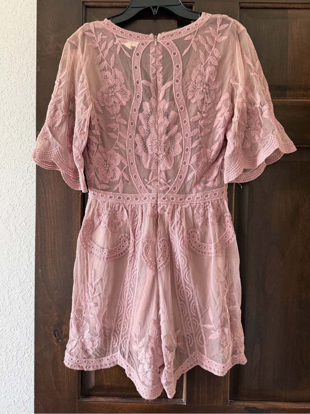 Honey Punch Mauve Pink Lace Romper - Picture 3 of 4